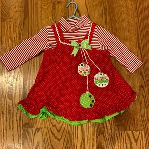 Girls rare editions 2t holiday 2 piece dress/top